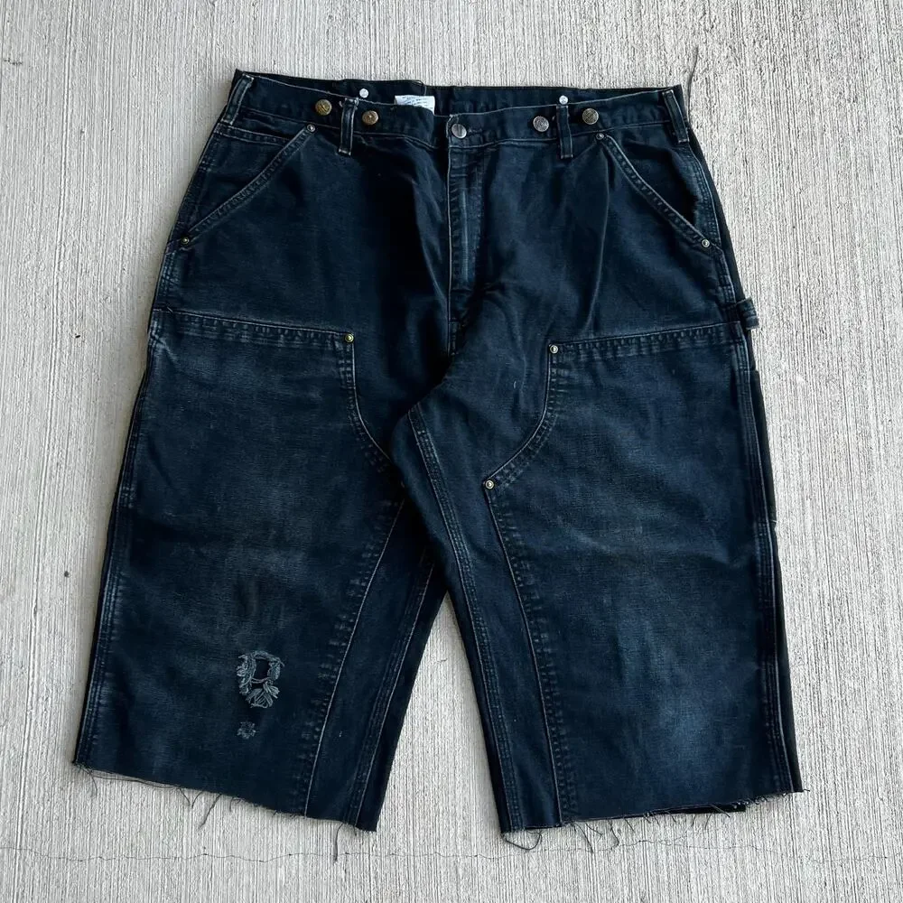Carhartt black double knee work wear carpenter shorts